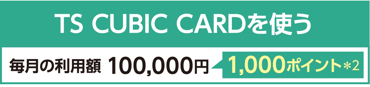 TS CUBIC CARDを使う→お車代にキャッシュバック！→月々の車のお支払いが軽減