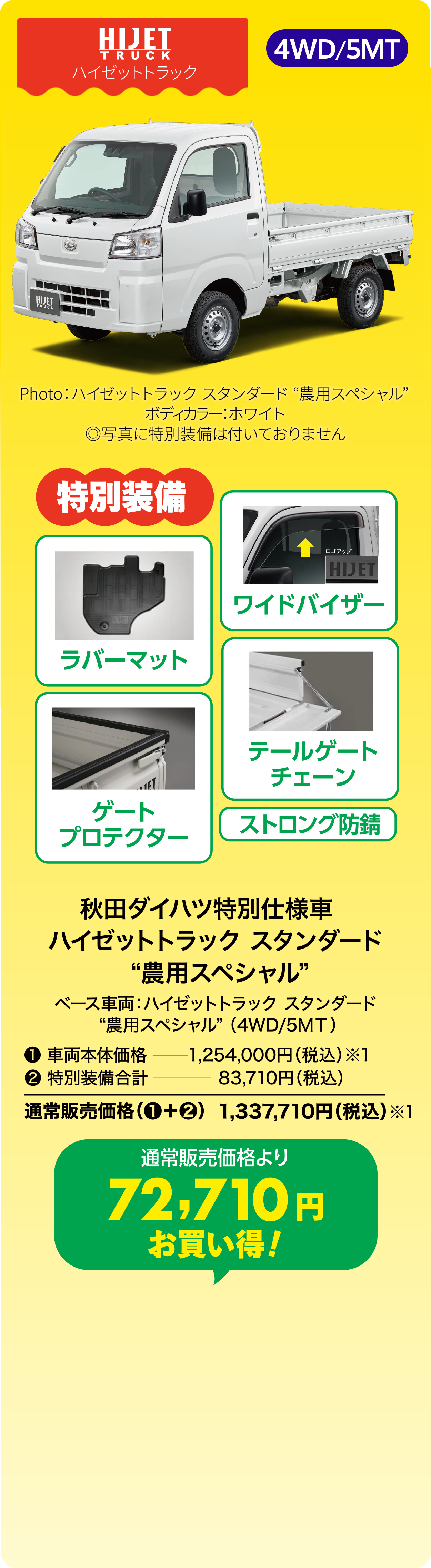 ハイゼットトラックスタンダード 農用スペシャル